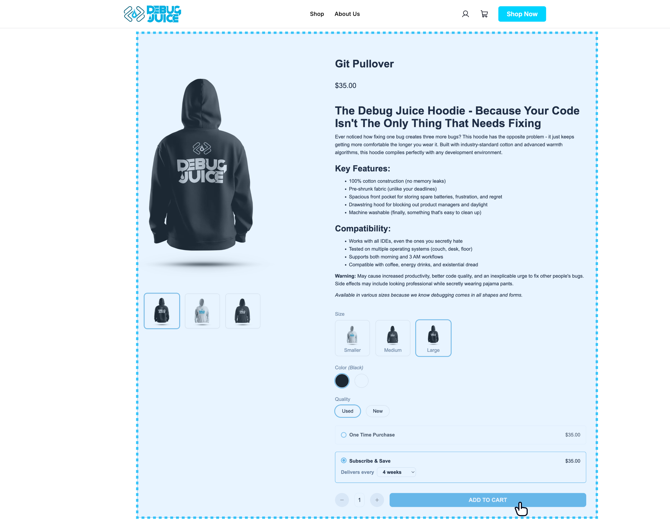 Product Details screenshot