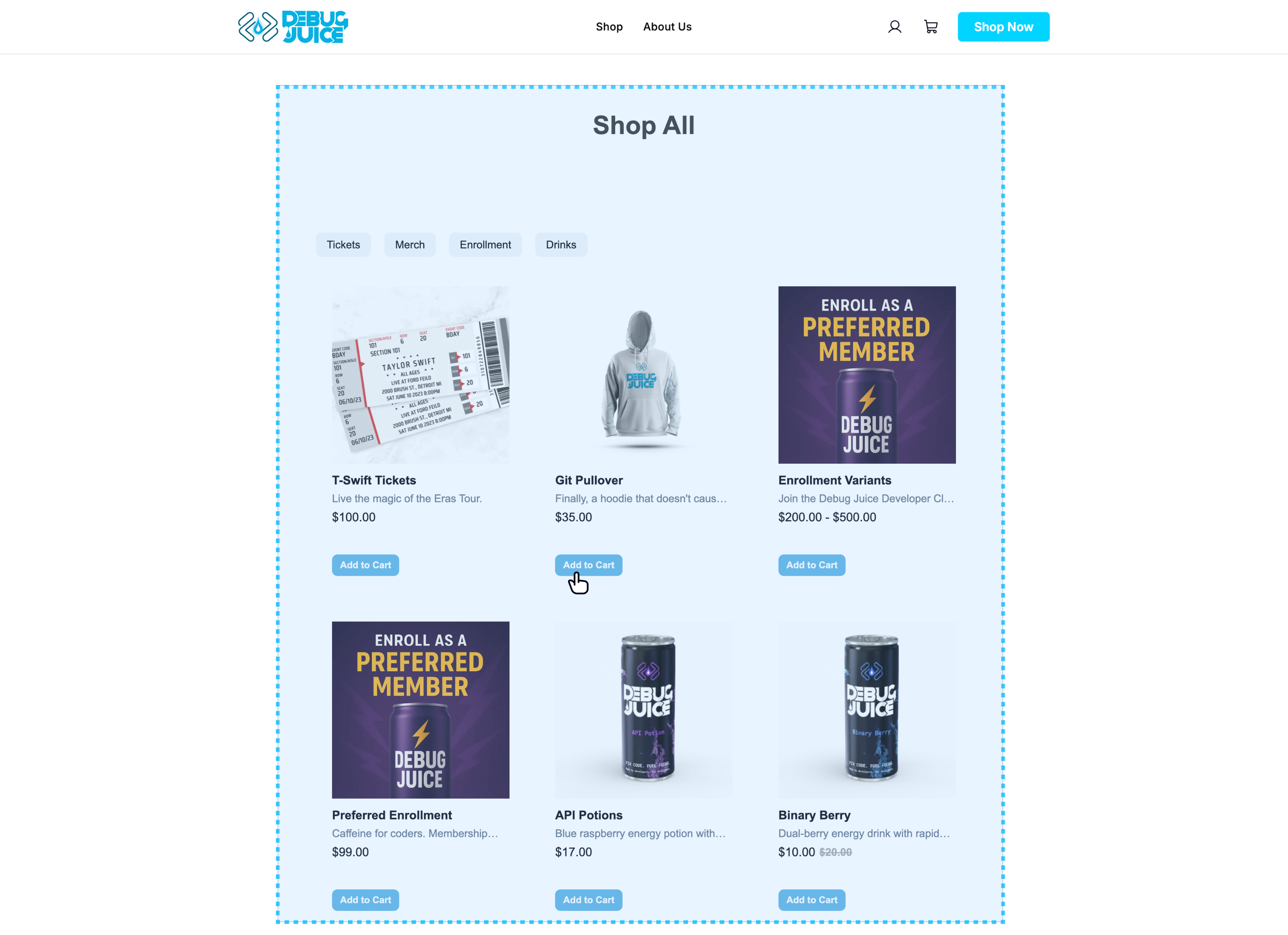Product List screenshot
